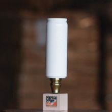 Picture of Tap Handle, Wood, Cans (12oz, 16oz, Slim) Slim / White / Gold