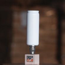 Picture of Tap Handle, Wood, Cans (12oz, 16oz, Slim) Slim / White / Silver